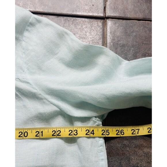 Talbots Women PXL Linen Button Up Blouse Beach Lagenlook Minimalist - Picture 7 of 10